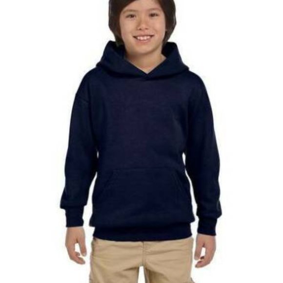2 Hanes Youth Pullover Hoodie  Navy size XS - Picture 3 of 15